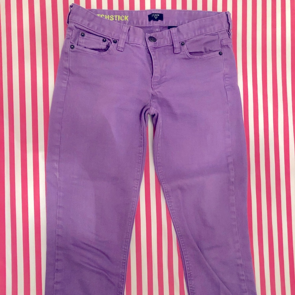 JCrew purple matchstick crop jeans 28